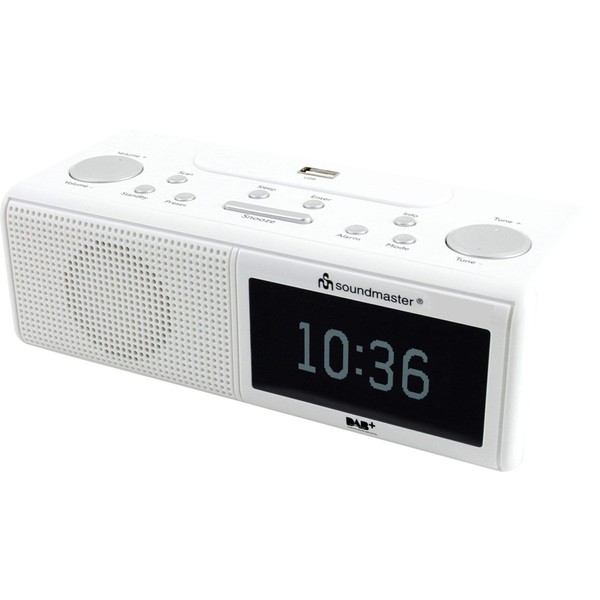soundmaster UR8350WE Digital FM/DAB Clock Radio with Large LCD Display,