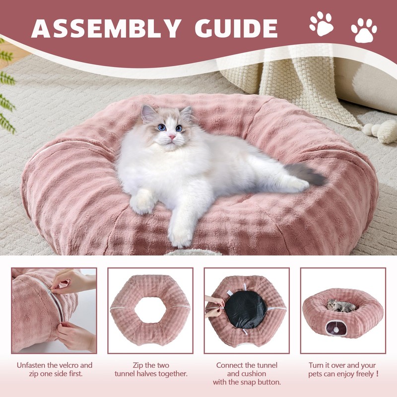 Yaning Bubble Cat Tunnel for Indoor Cats, Round Peekaboo Cave