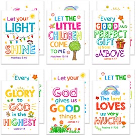 Fancy Land Christian Notepads for Kids Bible Verse Notepad Religious Party Favors Inspirational Journals Note Pad for Sunday School Classroom Office Supplies 12 Pcs