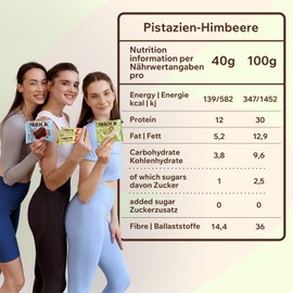 FitnesSHOCK Proteinriegel Set mit hohem 30% 12g Proteingehalt Eiweißriegel ohne Zuckerzusatz mit 5g Kollagen low carb ballaststoffreich kalorienarm Pistazien Geschmack 12Stk 40g