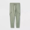 Art Class Jogger Pants Girls Green Elastics Drawstring Utility Pockets