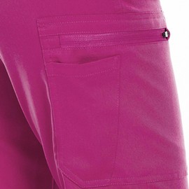 LOVIVER Uniforms Scrub Set Short Sleeve Nurse Top Pants Suit Modern V Neck Scrub Top Female Stretch Nursing Work suits for Healthcare, L, Rose Red