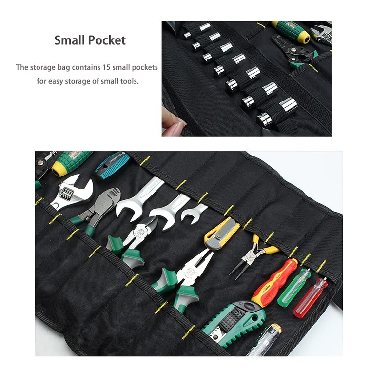 Lichi Tool Roll Bag, Portable tool Bags, 38 pockets Tool