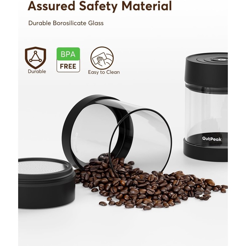 OUTPEAK Neo 2025 Auto Vacuum Coffee Canister, 0.75L for 8.8oz