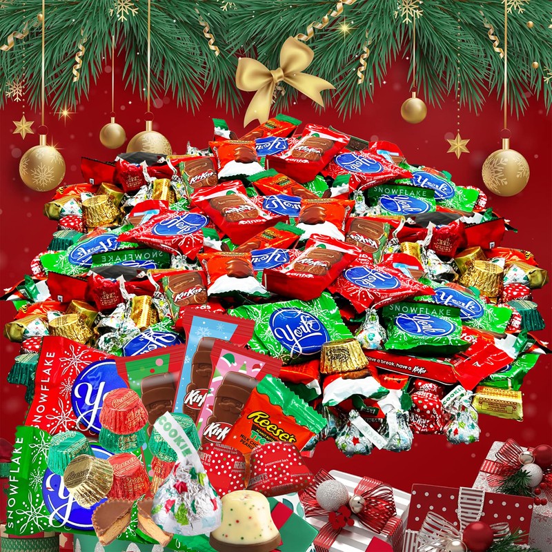 Bulk Christmas Chocolate Mix, 5 Lb Individually Wrapped Holiday Candy,
