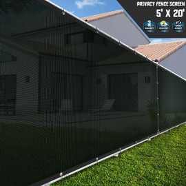 TANG 280 GSM 5'x20' FT Green Vinyl Coated Polyester Mesh Screen Residential Commercial Premium Privacy Fence Screen Customize Size Available 3 Years Warranty