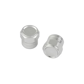 POSH 001800-03 Motorcycle Supplies, Full Billet Air Valve Cap, Short Design, 2 Pieces, Silver