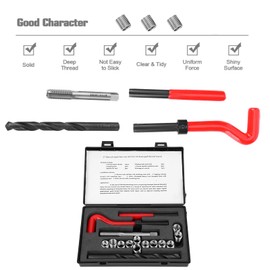 Heli Coil, Coil Master Kit, 17 Pieces Thread Inserts M11 x 1.25 Internal Thread Repair Accessories, Assortment Set, 11 mm Wire Thread Insert Kit, Stainless Steel Thread Inserts