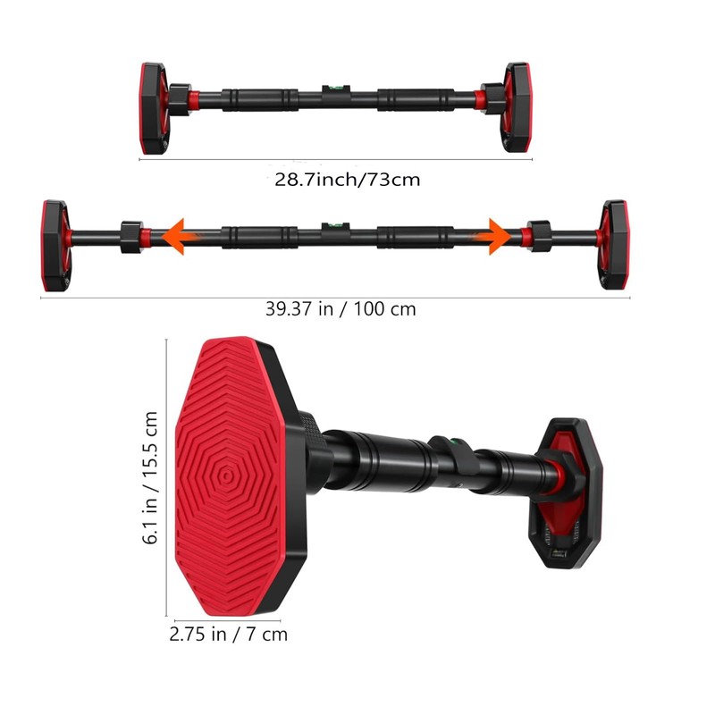 Dranvosk Adjustable Doorway Pull Up Bar for Home Gym -