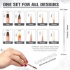 3zorqinron Nail Art Bushes Set, Professional 5Pcs Double-Ended Nail Brush Kit for Details, Long Lines, Ombre & 3D Design-Perfect for DIY Manicures & Salons (White)