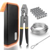Wire Rope Crimping Tool Kit, Protable Carrying Pouch + 100FT