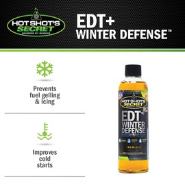 Hot Shot's Secret EDT+ Winter Defense 8oz, 7-in-1 Anti-Gel Diesel Fuel Additive – Prevents Gelling, Protects Fuel System, Diesel Additive Improves Cold Starts, Boosts Cetane