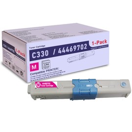 SLIKIA 1 Pack Magenta 44469702 Compatible C330 Toner Cartridge, Replacement for OKI C330 (44469702) - Compatible with: C310dn C530dn C531dn MC351dn MC352dn MC562dn MC562w Printer