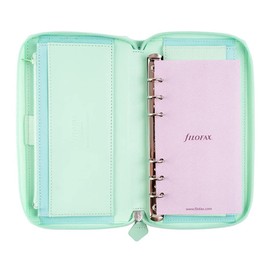 Filofax Saffiano Personal Compact 2022 Zipper Organizer, Neo Mint