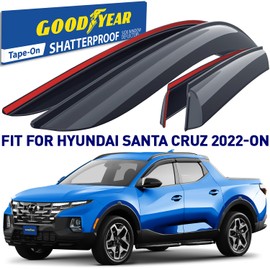Goodyear Shatterproof Window Deflectors for Hyundai Santa Cruz 2022-2024, Tape-on Rain Guards, Window Visors, Vent Deflector Visor, Car Accessories, 4 pcs. - GY008709