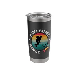 Birthday Hockey Lover Gift 7 years Old Awesome Since 2018 Stainless Steel Insulated Tumbler