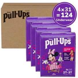 Pull-Ups Girls' Potty Training Pants, Size 2T-3T Training Underwear (16-34 lbs), 124 Count (4 packs of 31)
