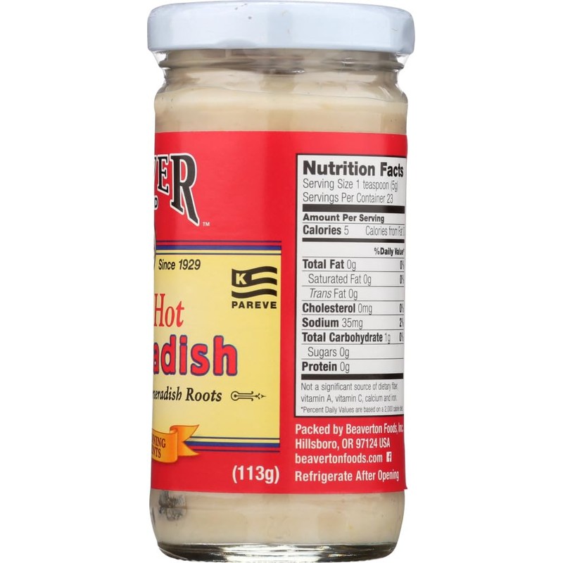 Beaver Brand Extra Hot Horseradish - 4 oz glass jar