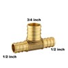 TenKe 25 Pack Pex 1/2"x1/2"x3/4" Reducing Tee PEX Crimp Fittings