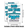 Hand Car Wash (24" X 36") Vinyl Decal Only (Pack