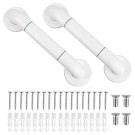 CTDMJ 30CM Bath Grab Rails 2PCS, Bathroom Grab Rails with Anti-Slip Grip and Safety Luminous Circles, Grab Rails for Bathroom, Stainless Steel Bath Handle, Shower Wall Grip Handle Towel Rail.