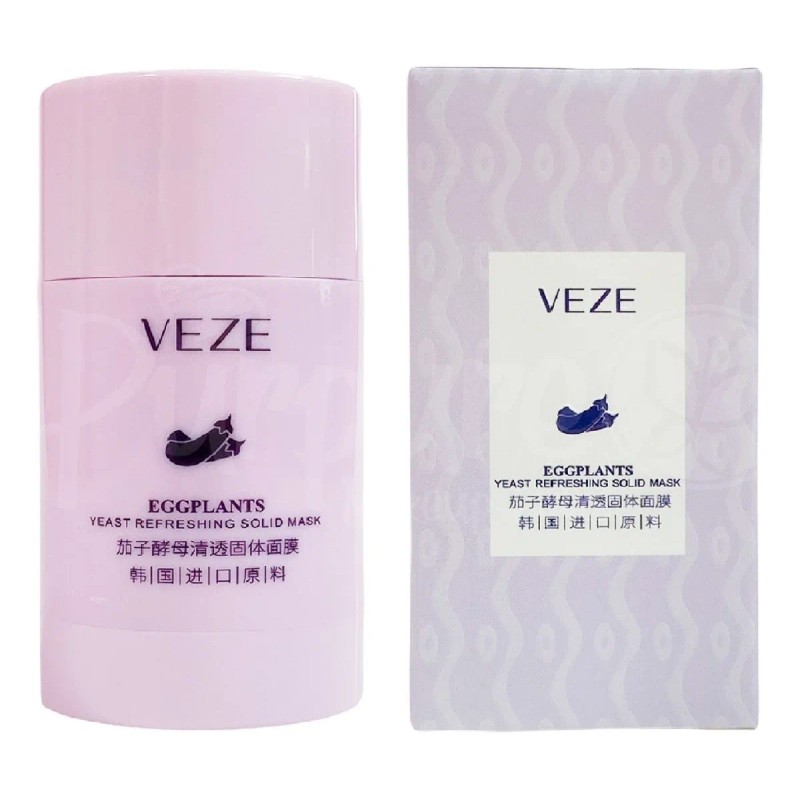 Mascarilla Facial Sólida Veze Eggplant Berenjena 40g Hidratante Limpieza