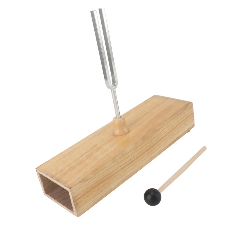 256Hz Tuning Fork with Wood Resonance Box and Hammer Sound