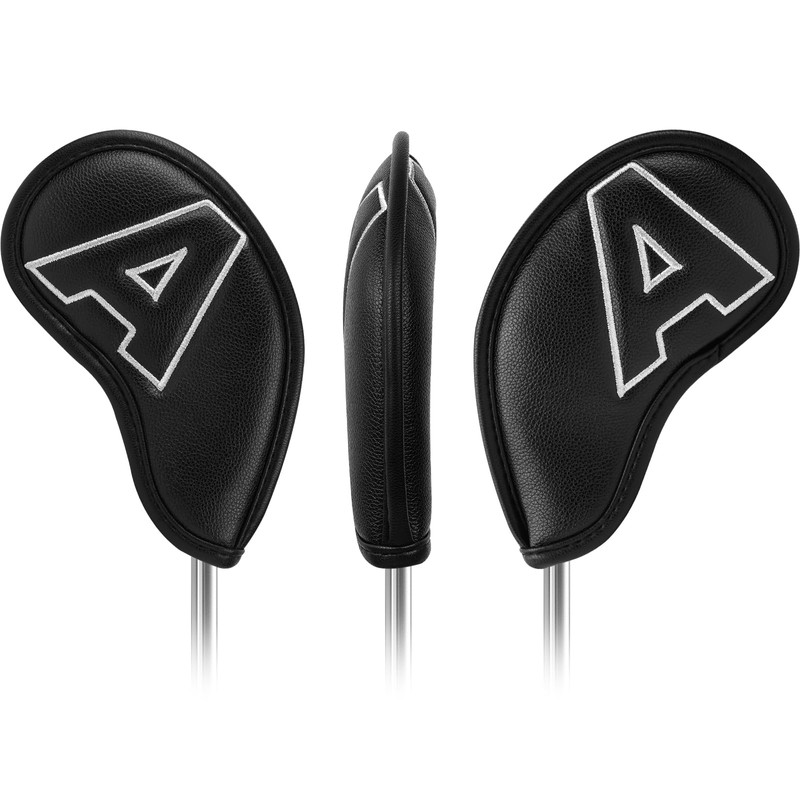 Craftsman Golf Black Classic Iron Headcover set with Silver Large