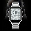 Men Led Digital Watch Creative Square Waterproof Backlight Pedometer Sports