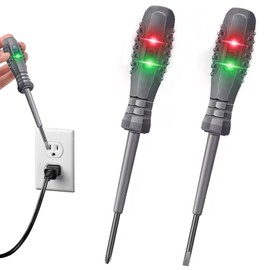 2-in-1 High Torque Strong Magnetic Screwdriver Electricity Detector Electric Tester Screwdriver Detector Electrical Voltage Circuit Tester Pen for Electrician Tools(2Pcs Flathead+Crosshead)