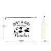 Cute Panda with Lettering Cosmetics Travel Bag with Zipper Pouch