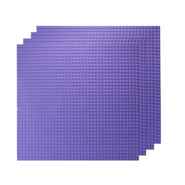 SlabDreamLab 12"X12" Baseplate for All Major Building Bricks and Blocks (Pastel Purple, 4-Pack)