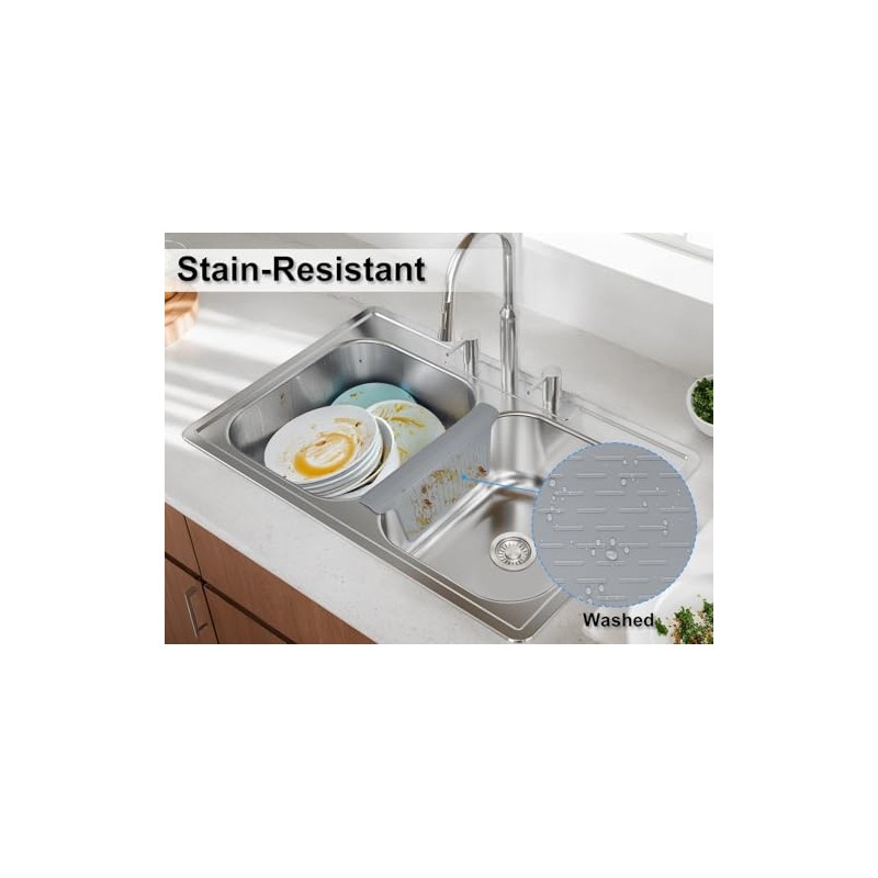 Sink Saddle, Kitchen Sink Mat, Divider Protector Mat, Silicone Protector