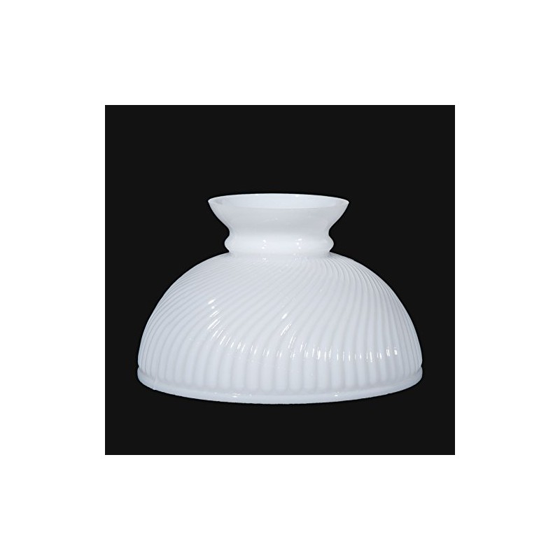 B&P Lamp® 10" Opal White Swirl Ribbed Student Lamp Shade