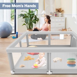 65×65 Inch Hexagonal Baby Playpen, Playpen for Babies and Toddlers, Baby Play Pen Pin Indoor Outdoor Play Fence