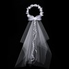 HJZHII Flower Crowns for woman, Pearl Flowers First Communion Veils