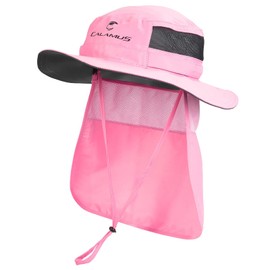 Calamus UPF 50 Boonie Sun Hat with Neck Shield Sun Protection Fishing Hat,Beach & Hiking Hat,Golf Hat,Hunting Hat,Pink