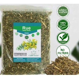 Gabio Green RUE Dried Herbs Peruvian Ruda, Ruda Seca, Ruda Graveolens Natural Dried Tea Herb - 4 oz