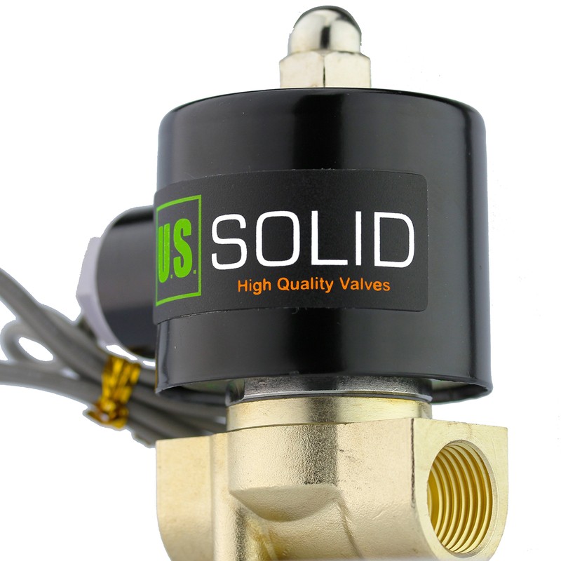 U.S. Solid 3/8" Electric Solenoid Valve 12-VDC, VITON Gasket, Air,