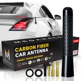 Universal Carbon Fiber Car Antenna Replacement | for Truck | Antena para Carro | Short Vehicle Billet Antenna for Truck SUV | Car Audio & Video Antennas | Truck Auto Accessories | Black 3 Inch