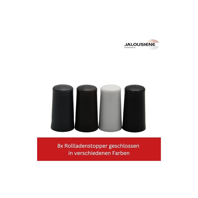 8 x roller shutter stoppers, colour: grey/brown/white/anthracite/black (white closed)