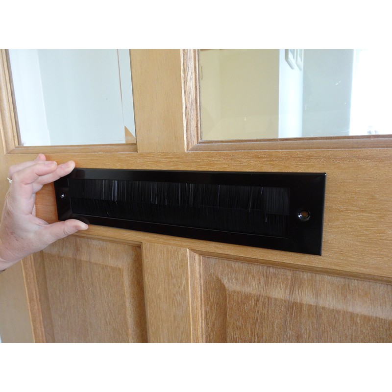 Stormguard 06SR0170000BL Metal Letter Box Brush Cover Black, External Size