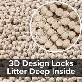 CatGuru Cat Litter Mat, Medium, Extra Large, XXL, Super Absorbent and Waterproof Litter Box Mat for Cats, Non Slip Trapping Mats, Machine Washable Kitty Trapping Pad, Cat Stuff (XL, Sand/Heavy-Duty)