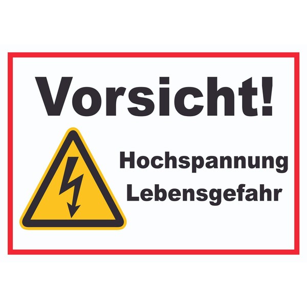 Caution High Voltage Life Danger Sign A4 (210 x 297