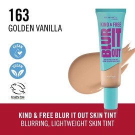 Rimmel London Kind & Free BLUR IT OUT Mattierende Foundation 163 Golden Vanilla Ganztägiger Glanzeffekt Make-up Light Matte Finish 30ml