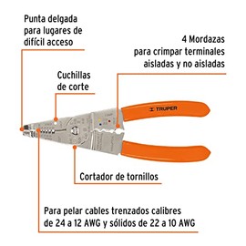 Truper PE-CA-8, Pinza pela cables 8                                                                                                                   