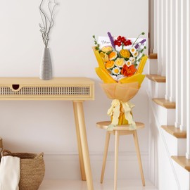 LOMOHOO Crochet Kit for Beginners, Rose Flowers Bouquet Crochet Kit, Floral DIY Knitting Starter Kit with Crochet Yarn Step-by-Step and Instructions for Anniversary Day, Birthday Gifts (Colorful)