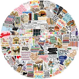 Pack of 100 Reading Stickers, Inspirational Book Stickers, Positive Motivational Vinyl Waterproof Graffiti Skateboard Scrapbook Laptop Sticker for Students Teachers