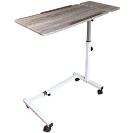 Sigmade Recliner Table, Over The Bed Table with Wheels, Adjustable Width & Height, with Split-Tilt Design & 4 Caster Wheels with Brakes