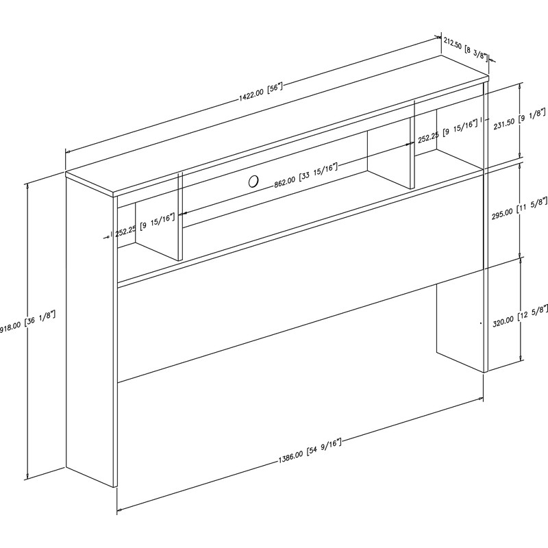 South Shore Fusion Bookcase Headboard Pure White, Contemporary